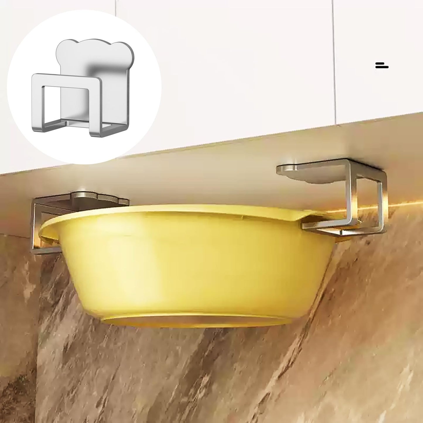 3PCS Stainless Steel Kitchen Sink Organizer Adhesive Sponge Holder No-Drill Wall Mounted Storage Hook for Dishcloth and Accessories