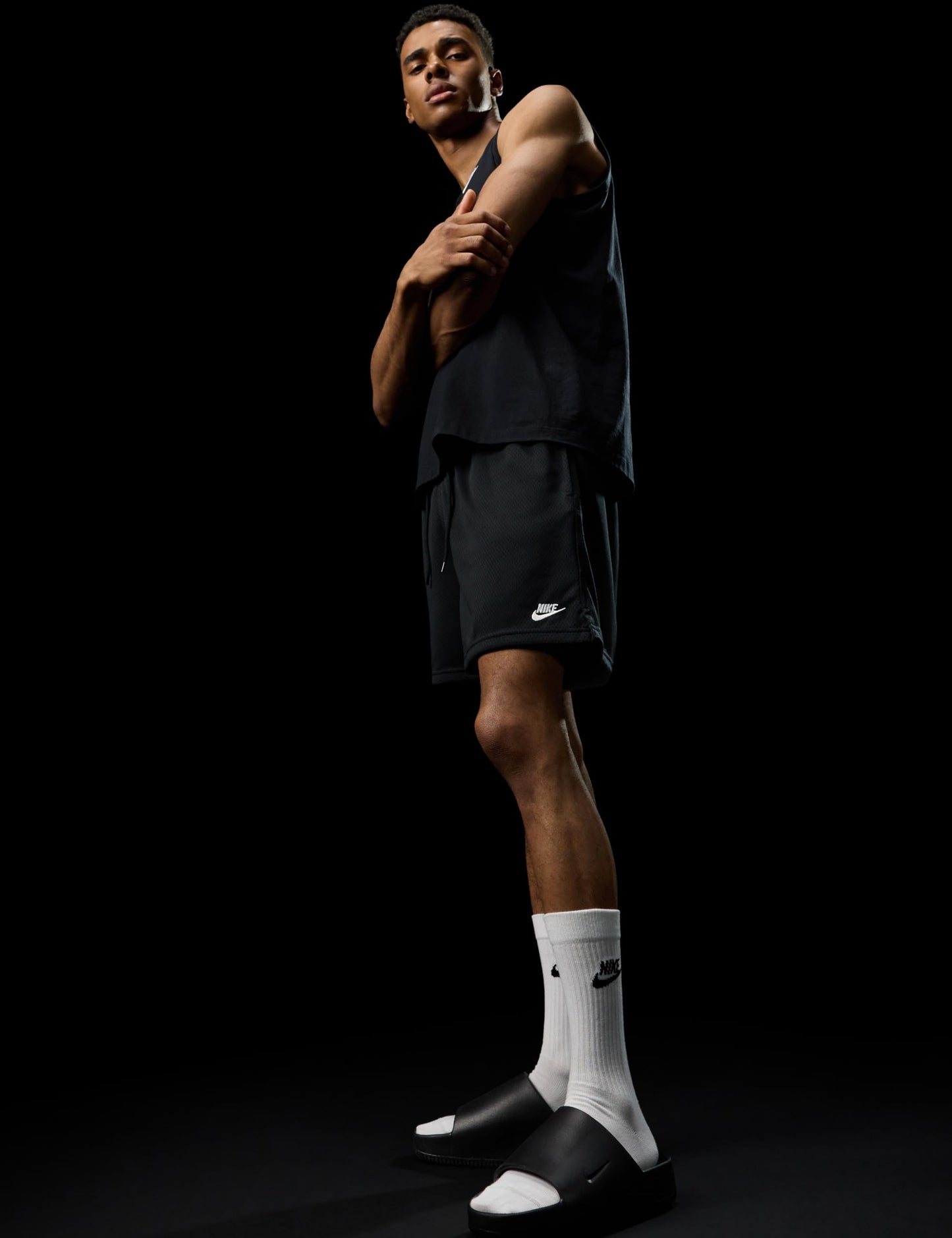 Nike Men's Calm Slides, Black/Black, 12