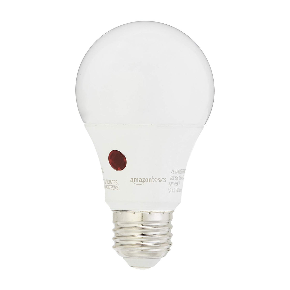 Amazon Basics A19 Dusk to Dawn Sensor LED Outdoor Light Bulb, 60W Equivalent, Energy-Efficient 9W, Daylight White, 2700K, E26 Base, 10,000 Hours, 2 Count (Pack of 1)