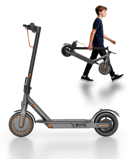 MAXSHOT Electric Scooter Adults & Big Kids, 350W Powerful Motor, Top Speed 16/19MPH, 12/16/19/21Miles Range, 8.5" Solid Tires Folding Commuter Escooter with Dual Suspension for Commuting, APP Control