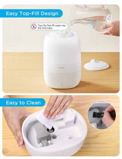 GoveeLife Smart Humidifiers for Bedroom, 3L Top Fill Cool Mist Humidifiers with Essential Oil Diffuser, Humidity Control, WiFi Air Humidifier with Night Light, for Baby, Plants, Home, Work with Alexa