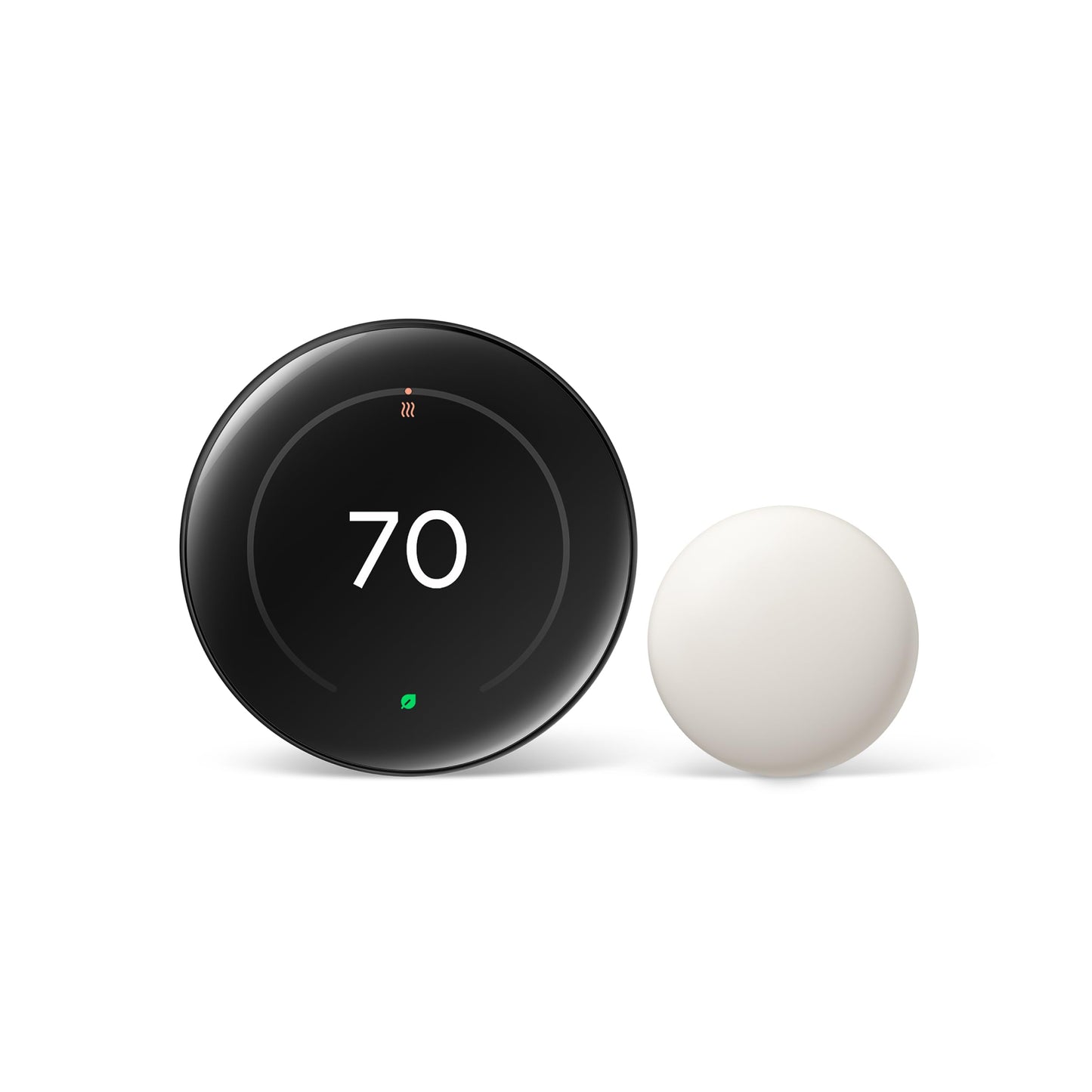 Google Nest Learning Thermostat (4th Gen, 2024) with Nest Temperature Sensor - Energy Saving Smart Thermostat - Works with Alexa, Apple HomeKit and Google Home App - Polished Obsidian