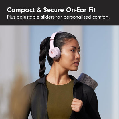 Beats Solo 4 - Wireless On-Ear Bluetooth Headphones, Up to 50-Hour Battery Life, Ultra-Lightweight Comfort, Powerful and Balanced Sound, Apple & Android Compatible - Cloud Pink