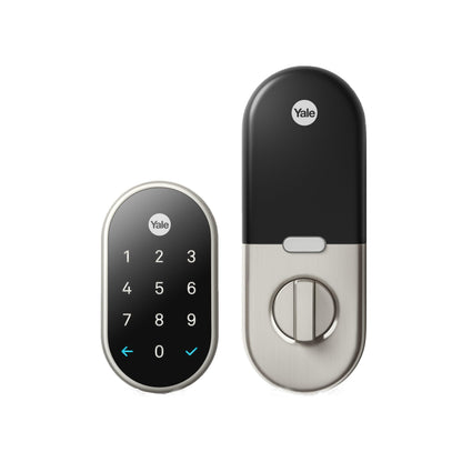 Google Nest x Yale Lock - Tamper-Proof Smart Lock for Keyless Entry - Keypad Deadbolt Lock for Front Door - Satin Nickel