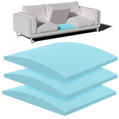 Foamagic Couch Cushion Support, Sofa Cushion Support for Sagging Couch Seat, 20x20x3.15in, Couch Replacement Insert, High Density Foam Furniture Seat Sagging Repair, Trapezoid 40D, Blue Set of 3