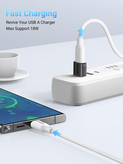 UGREEN USB to USB C Adapter 3Pack, 10Gbps USBC Female to USBA Male Adapter Type C Charge Converter for iPhone 16 15 14 13 Plus Pro Max,iPad Air Mini 6 7,Samsung Galaxy S23 S24,Pad Air,Black
