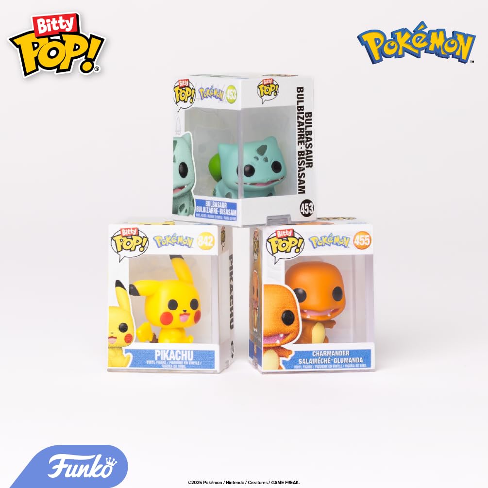 Funko Pop! Bitty: Pokemon - Charmander, Jolteon, Lapras, and Rattata - 0.9 Inch (2.2 Cm) Collectable - Stackable Display Shelf Included - Gift Idea - Party Bags Stocking