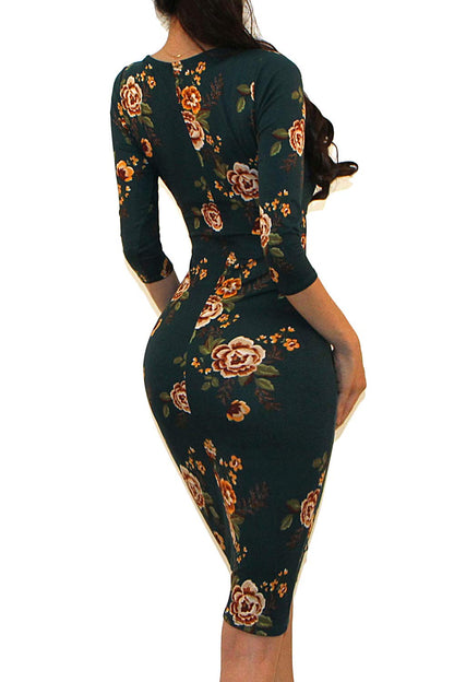 Vivicastle Women's Classic Slim Fit Bodycon Pencil Midi Dress (Large, AW33, Green)