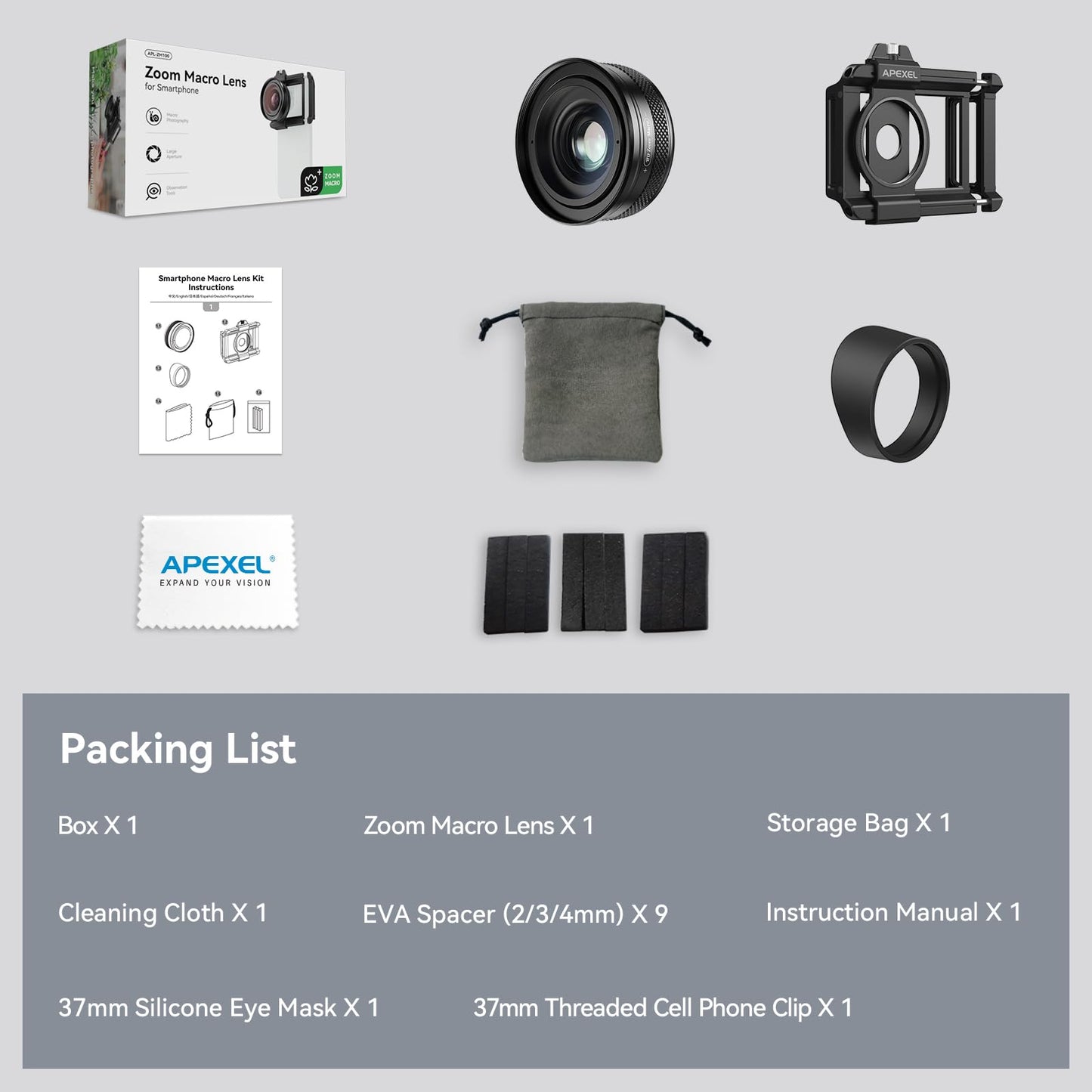 Macro Lens Kit for Smartphone, 10-20X Micro Phone Lens with Universal Lens Clip, HD Magnifier Photography Lens for iPhone Android Phone (Fits for Almost All Phone), Phone Macro Lens Attachment