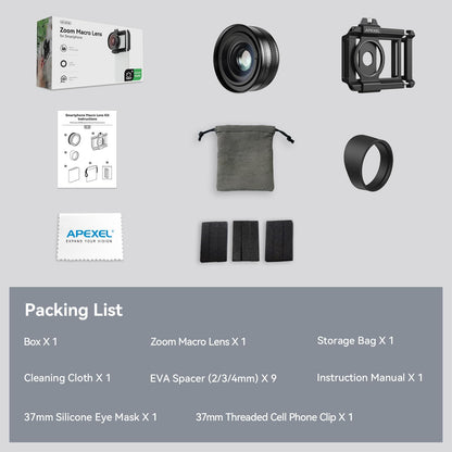 Macro Lens Kit for Smartphone, 10-20X Micro Phone Lens with Universal Lens Clip, HD Magnifier Photography Lens for iPhone Android Phone (Fits for Almost All Phone), Phone Macro Lens Attachment