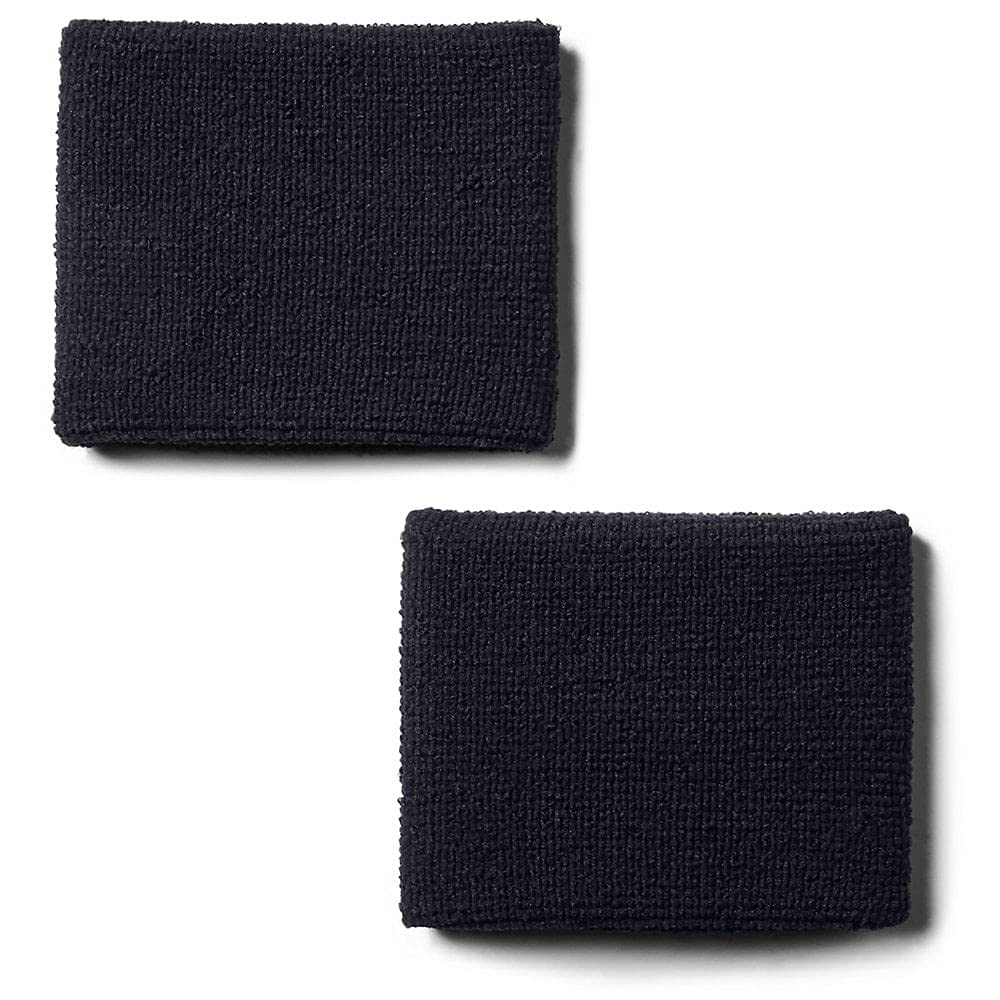 Under Armour Men's 3-inch Performance Wristband 2-Pack , Black (001)/White, One Size Fits All