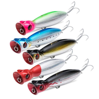 Kingdom Floating Lure Hard Baits Topwater Popper Swimbait Bass Crankbaits for Freshwater and Saltwater(Total 5 Set/180g, Every Set: 5.11in,1.26oz,130mm)