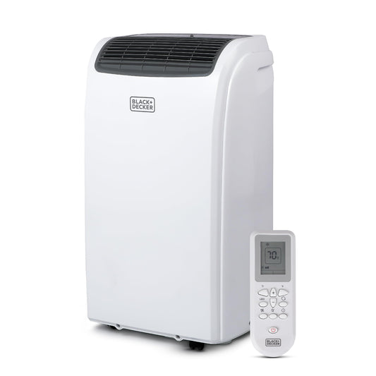 BLACK+DECKER Smart Portable Air Conditioner, 14,000 BTU for Rooms up to 700 Sq. Ft., Smart Portable AC with Follow Me Remote and Window Kit, BPACT14WT, White