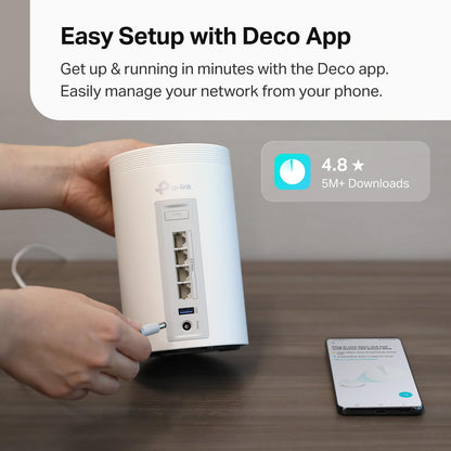 TP-Link Deco 7 Pro BE63 Tri-Band WiFi 7 BE10000 Whole Home Mesh System- 6-Stream 10 Gbps, 4x2.5G Ports Wired Backhaul, 4X Smart Internal Antennas, VPN, HomeShield, Free Expert Support (2-Pack)