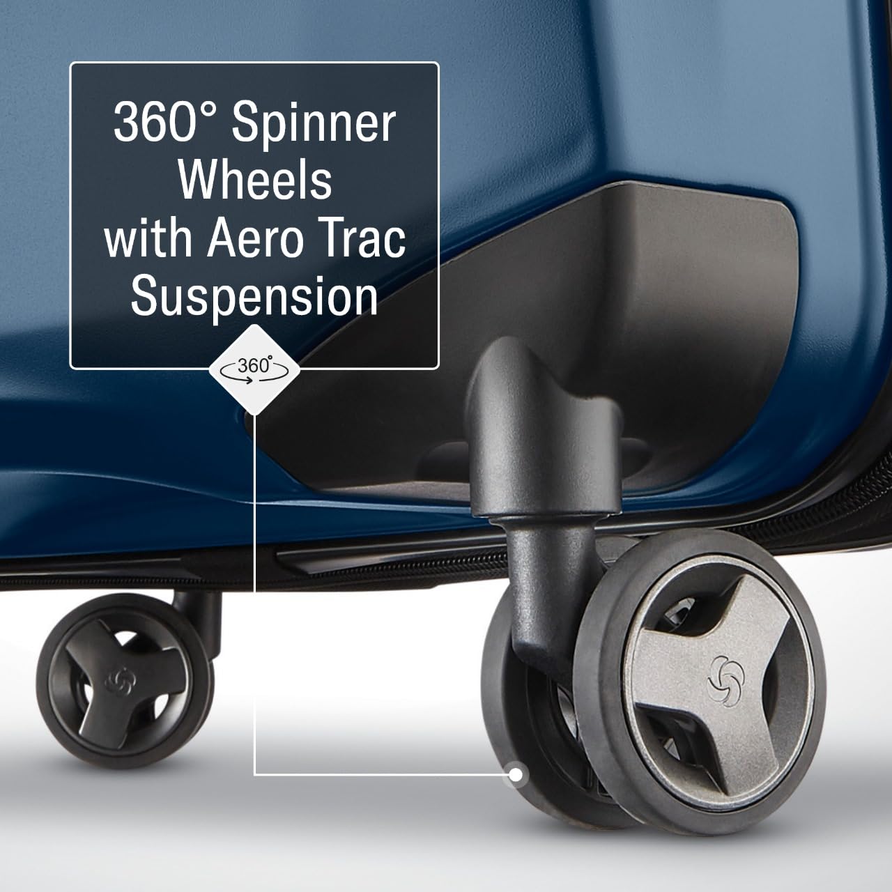 Samsonite Octiv Lightweight Hardshell 3-Piece Luggage Set (20/24/28) - Durable & Impact Resistant, 360° Aero Trac Spinner Wheels, Adjustable Telescopic Handle, Expandable, TSA Approved Lock - Blue