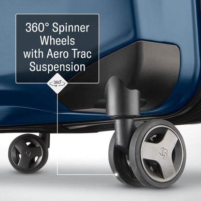 Samsonite Octiv Lightweight Hardshell 3-Piece Luggage Set (20/24/28) - Durable & Impact Resistant, 360° Aero Trac Spinner Wheels, Adjustable Telescopic Handle, Expandable, TSA Approved Lock - Blue