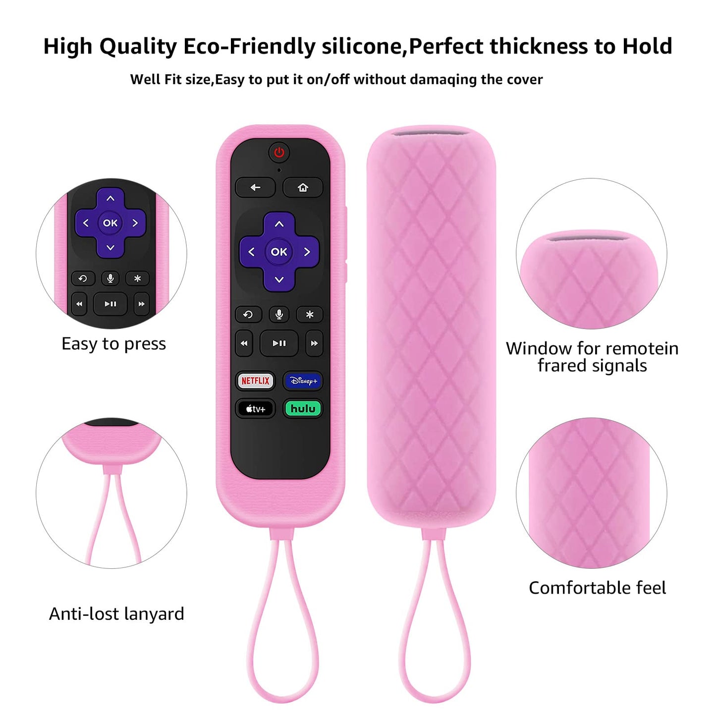 [3Pack] Climberer Remote Case Cover Compatible with TCL/Hisense roku TV |Sharp Roku TV | Roku Express 4K+，Glow in The Dark Makes it Easy to find