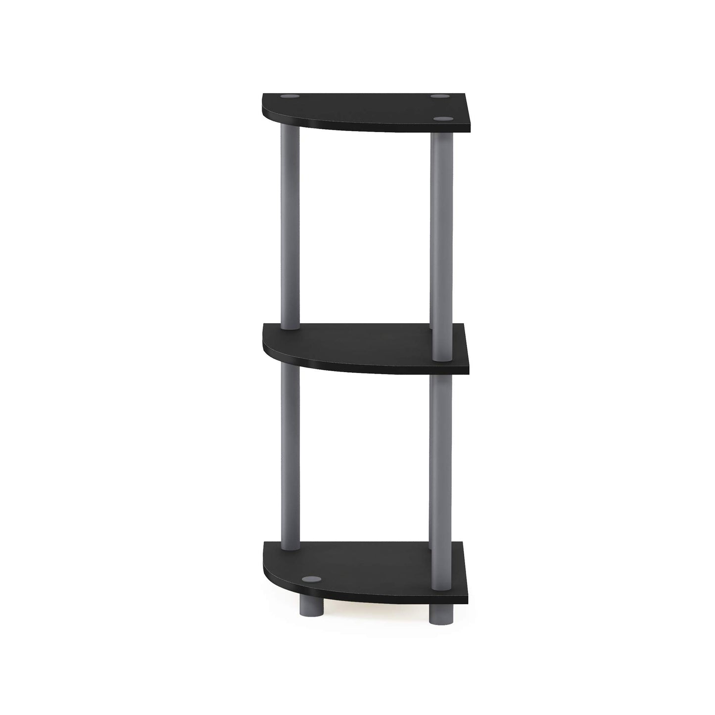 Furinno Turn-N-Tube 3-Tier Corner Display Rack Multipurpose Shelving Unit, Black/Grey (12077BK/GY)