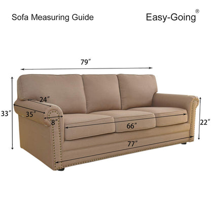 Easy-Going Reversible Couch Cover for 3 Cushion Couch Sofa Cover for Dogs Water Resistant Furniture Protector Cover with Foam Sticks Elastic Straps for Pet Cat (Sofa, Gray/Light Gray)