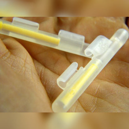 Saim Fishing Glow Sticks, Clip-On Fishing Glow Sticks 2.7 x 3.2mm L Dry Type Snap Fishing Rod Top Glow Stick 50 Bags 100 Pcs