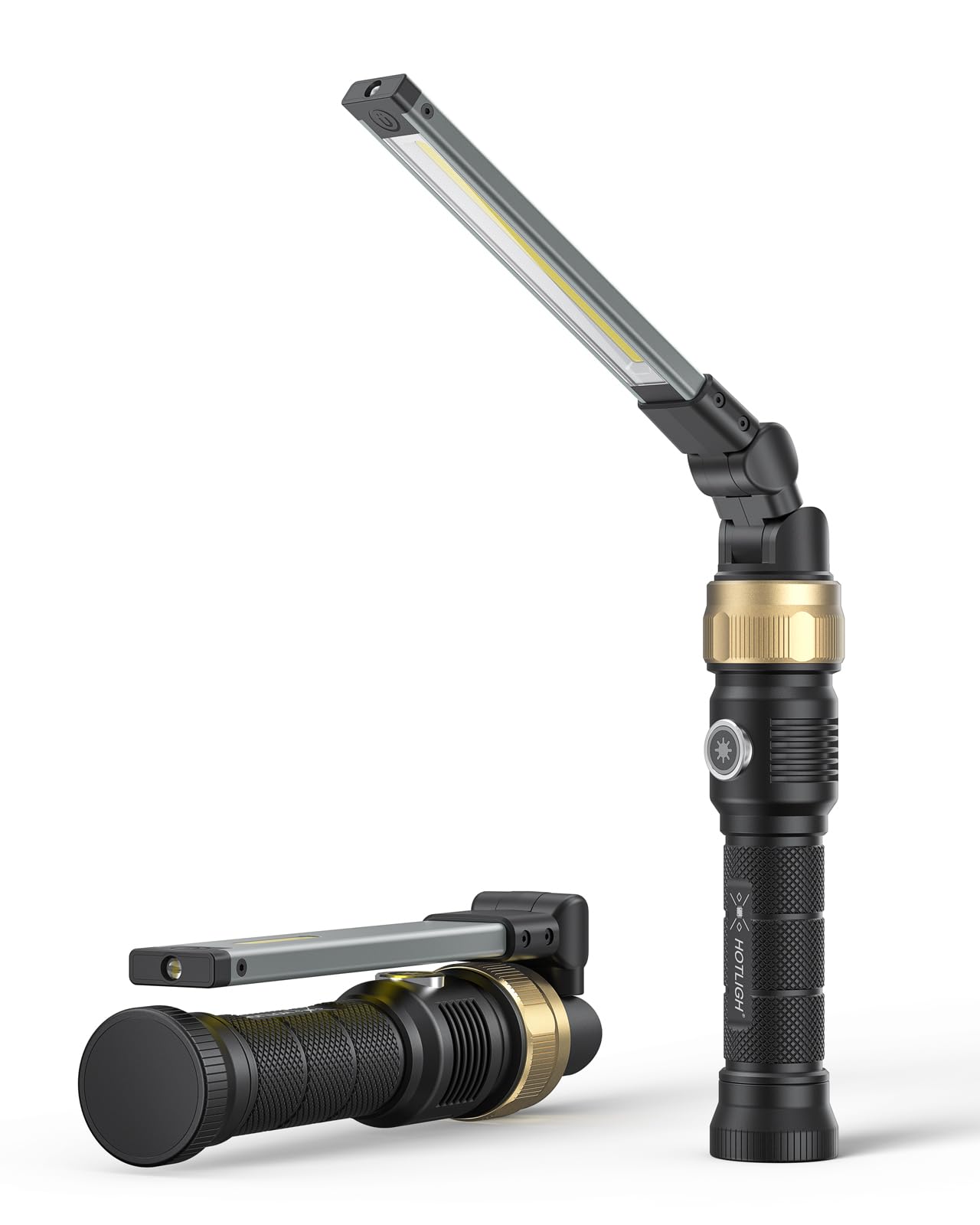 HOTLIGH Rechaegeable Work Light, 5000mAh Magnetic flashlight with 360° Rotate Foldable Design, 1200 Lumens Led Work Light, Mechanic Light for Car Repairing/Emergency, Mens Valentines Day Gifts for Him