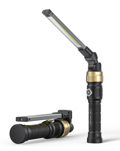 HOTLIGH Rechaegeable Work Light, 5000mAh Magnetic flashlight with 360° Rotate Foldable Design, 1200 Lumens Led Work Light, Mechanic Light for Car Repairing/Emergency, Mens Valentines Day Gifts for Him