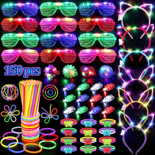 TSDATOWR 150Pcs Glow in the Dark Party Supplies for Kids and Adults