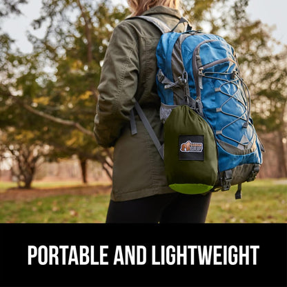 GORILLA GRIP Durable Camping Hammock with Heavy Duty Tree Straps, Portable Hammocks for Outside, Easy to Use Travel Swing Chair, Outdoor Camper Hiker Essentials, Backpacking Gear Gifts, Double, Green