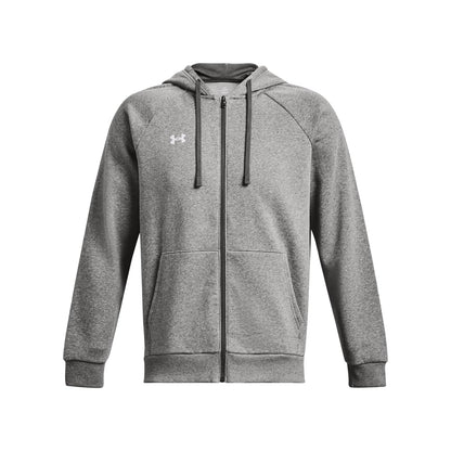Under Armour Men's Rival Fleece Full Zip Hoodie, (025) Castlerock Light Heather / / White, Medium