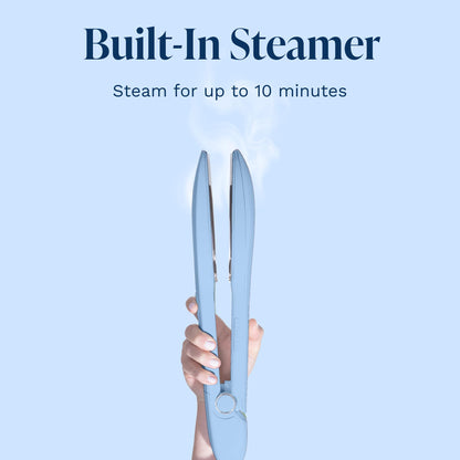 Nori Press Travel Steam Iron - Handheld Iron With Optional Steam Feature - No Ironing Board Required - Easy to Use w/ 6 Fabric Settings - Removes Wrinkles - Blue