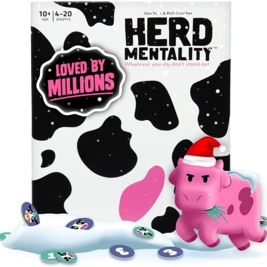 Herd Mentality: Udderly Funny Family Board Game | Easy & Fun for Big Groups of 4-20 Players | Includes 20 Extra Exclusive Questions