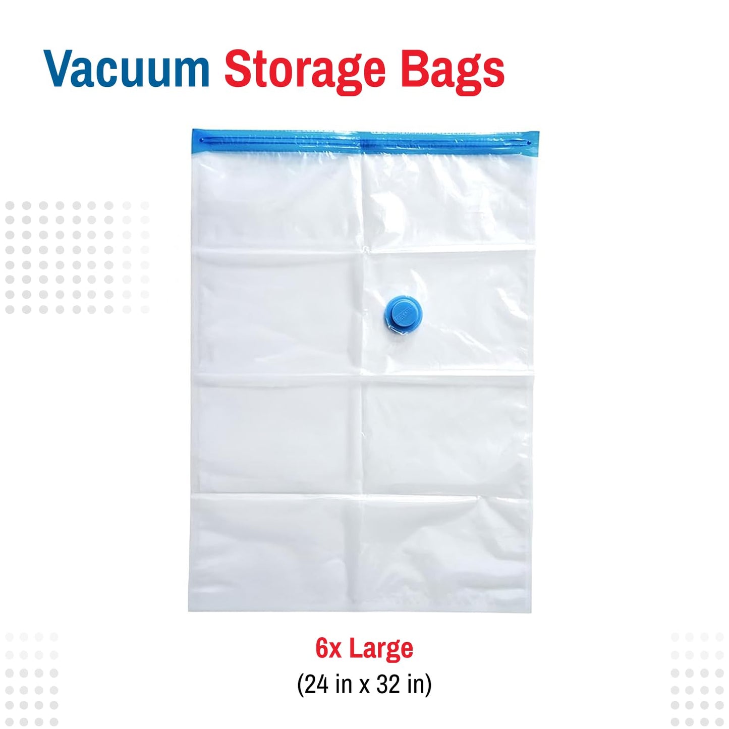 6 Pack Large Vacuum Storage Bags for Comforters, Blankets & Clothes – Vacuum Sealed Compression Bags with Hand Pump – Space Saver Storage Bags for Bedding, Moving, Travel & Organization