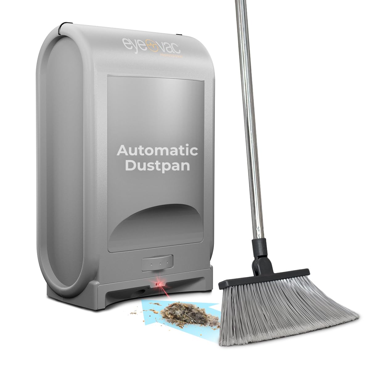 EyeVac Pro Touchless Vacuum Automatic Dustpan - Ultra Fast & Powerful - Great for Sweeping Salon Pet Hair Food Dirt Kitchen, Corded Canister Vacuum, Bagless, Automatic Sensors, 1400 Watt (Sliver)