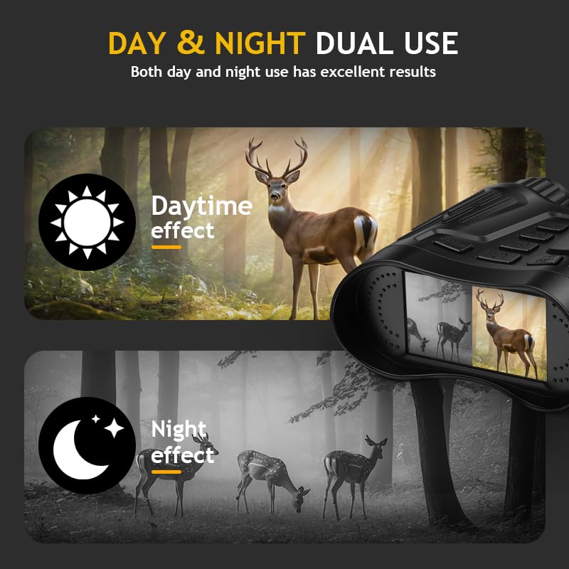 Night Vision Binoculars for Adults, 4K HD Night Vision Goggles with Video Recording, for Men, Boys, Father's Day, Christmas for Outdoor Night Adventure, Wildlife Watching