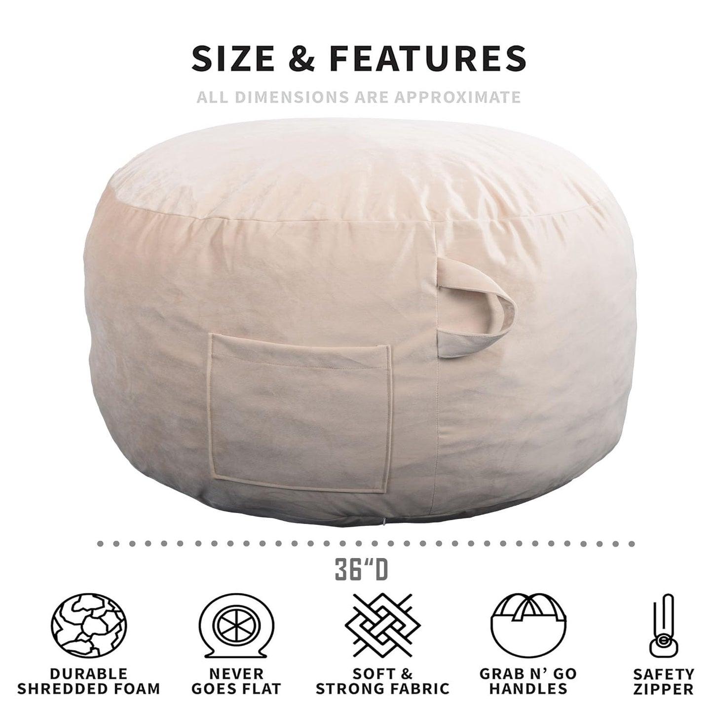 breadsac Bean Bag Chairs, Memory Foam Stuffing Bean Bag Chair for Adults/Teens/Kids, Velvet Lazy Sofa Furniture with Removable High-Rebound Memory Foam for Living Room Bedroom College Dorm
