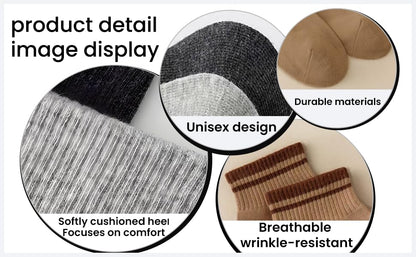 HSKDT 6-Pair Cotton Crew Socks for Men Women, Breathable Anti-Slip Athletic Everyday Socks, Reinforced Heel & Toe, US Size 5-14 (Black-White-Gray, 6 Pairs) (US, Numeric, 5, 9, 355-1)