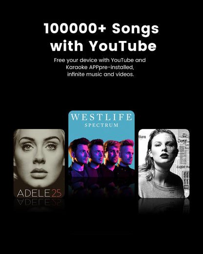 Ikarao Smart Karaoke Machine for Adults - with Lyrics Display, 64GB Karaoke Tablet, 2 Wireless Mics, Professional Karaoke System, 300W Peak Power, 4 DJ Lights, Karaoke Speaker for Any Occasion