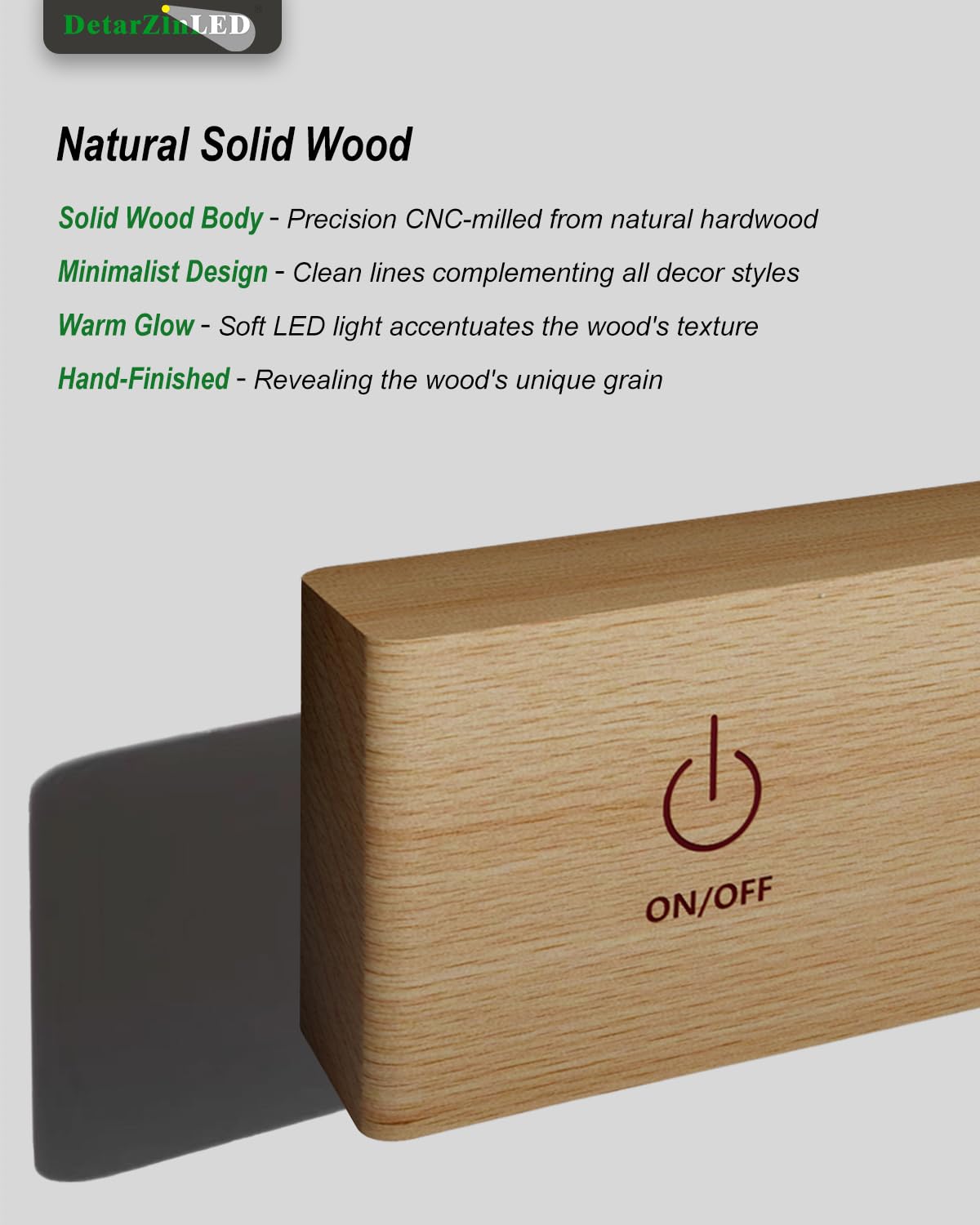 DetarZinLED Wooden Wall Sconce Battery Operated with Remote,Rechargeable Wall Lights for Bedroom with 3 Color Temperature, Magnetic, Stick-On, Dimmable Wall Reading Lights (Beech Wood, 2Pack-Remote)