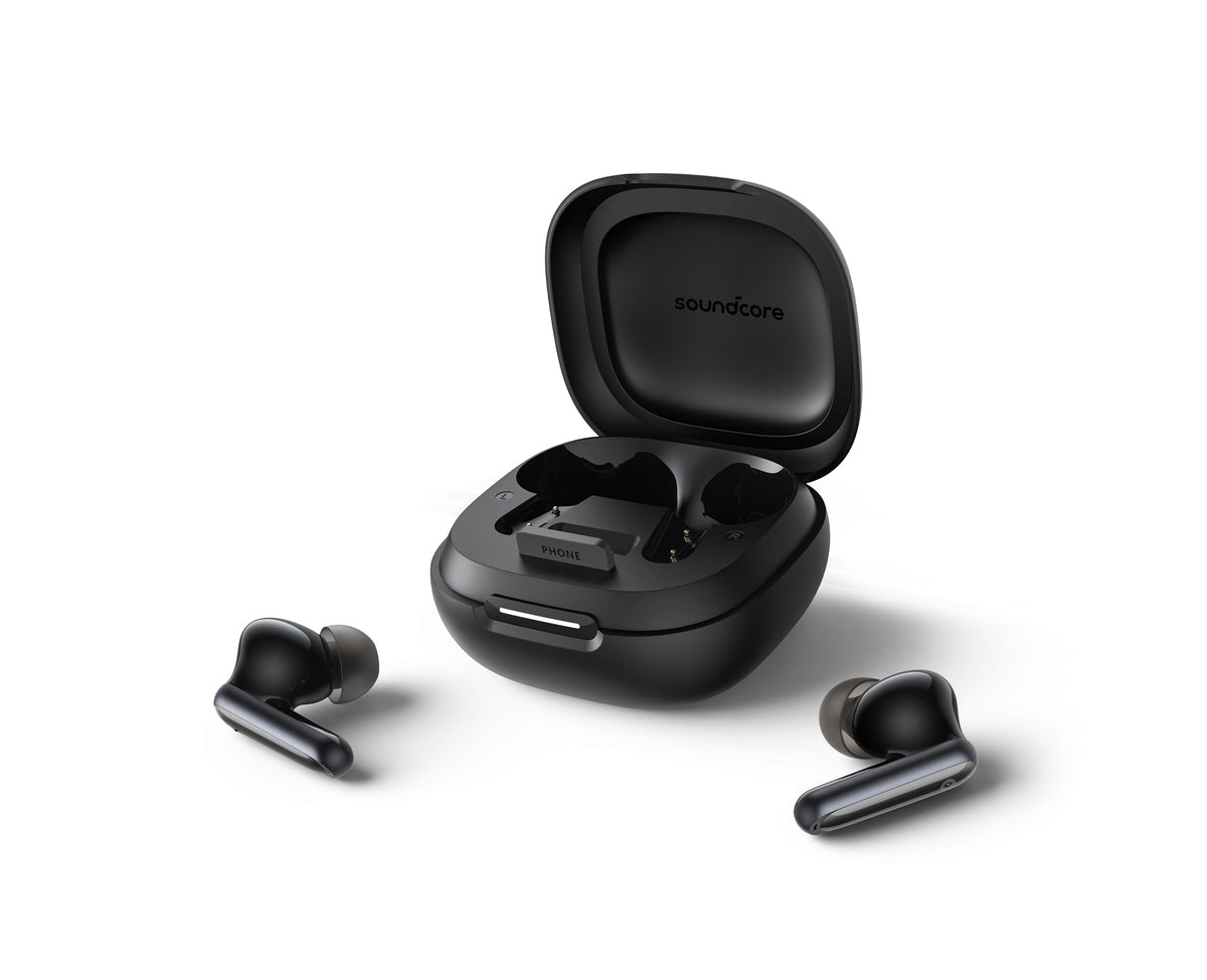 Soundcore P40i by Anker, Noise Cancelling Wireless Earbuds, Adaptive Noise Cancelling to Environments, Heavy Bass, 60H Playtime, 2-in-1 Case and Phone Stand, IPX5, Wireless Charging, Bluetooth 5.3