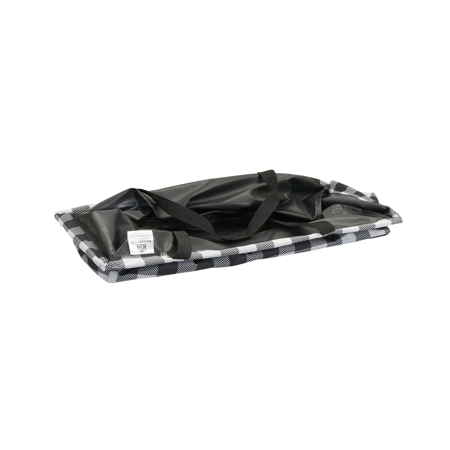 Household Essentials Black and White Plaid Krush Container All-Purpose Utility Tote
