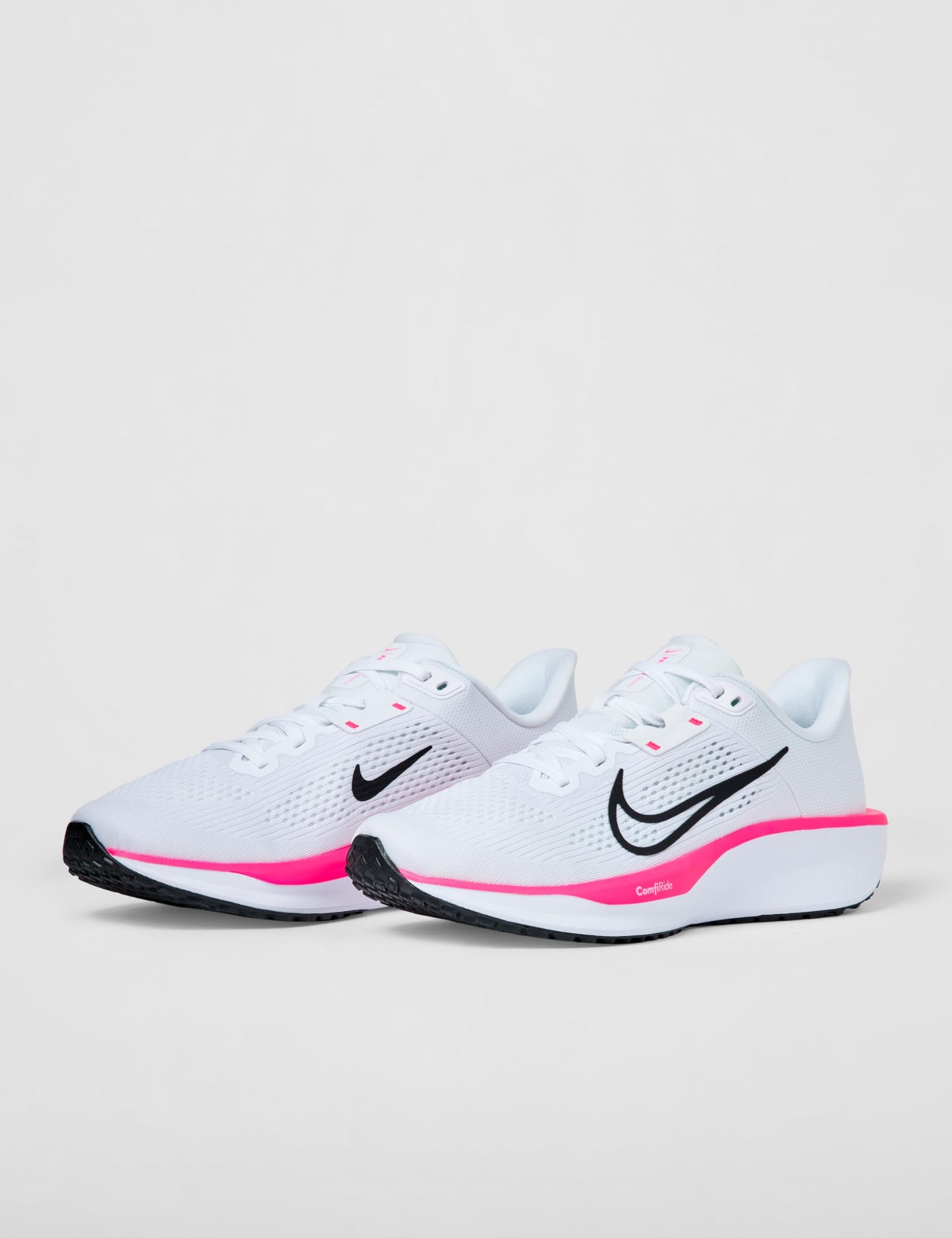 Nike Women's Quest 6 Road Running Shoes, White/Black-Hyper Pink, 8.5
