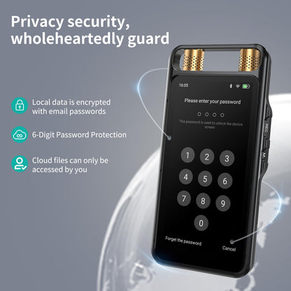 AI Voice Recorder with Playback, Digital Voice Recorder with Transcription to Text, Summary, Translation, Full Touchscreen Recorder Device for Meetings, Lectures, Interviews with 64GB Card