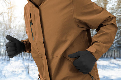 LOUXPERT Winter Waterproof Gloves for Women: Water Proof Touch Screen Gloves for Men Running Hiking, Cold Weather Touchscreen Phone Texting Warm Snow Water Resistant Thermal Black