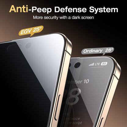 EGV Compatible for iPhone 17 Pro Max/16 Pro Max Privacy Screen Protector [9H+ Military Grade Shatterproof & 100% Anti Spy], Privacy Screen iPhone 17 Pro Max/16 Pro Max Full Coverage Tempered Glass