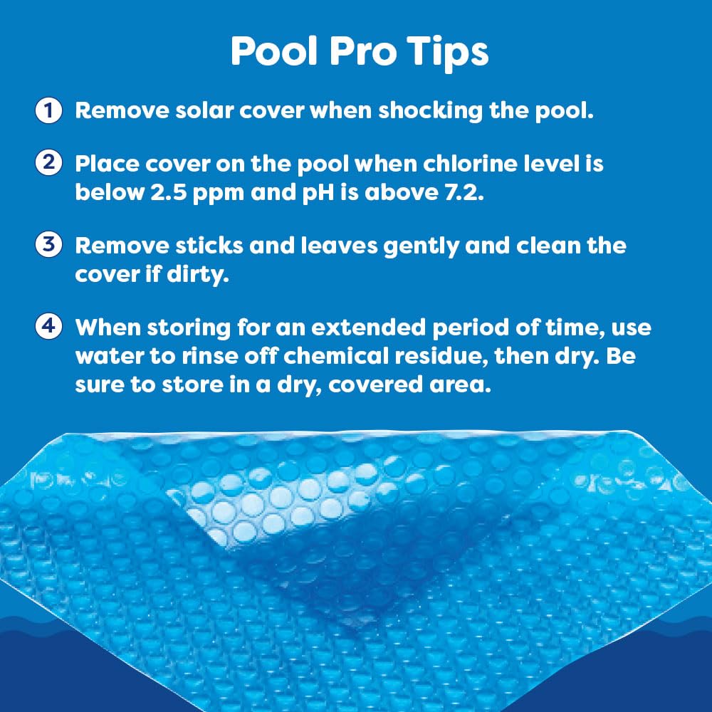 In The Swim 18' x 36' Premium Blue Rectangle Solar Pool Cover 12 Mil for Solar Heating Above Ground Pools and Inground Pools