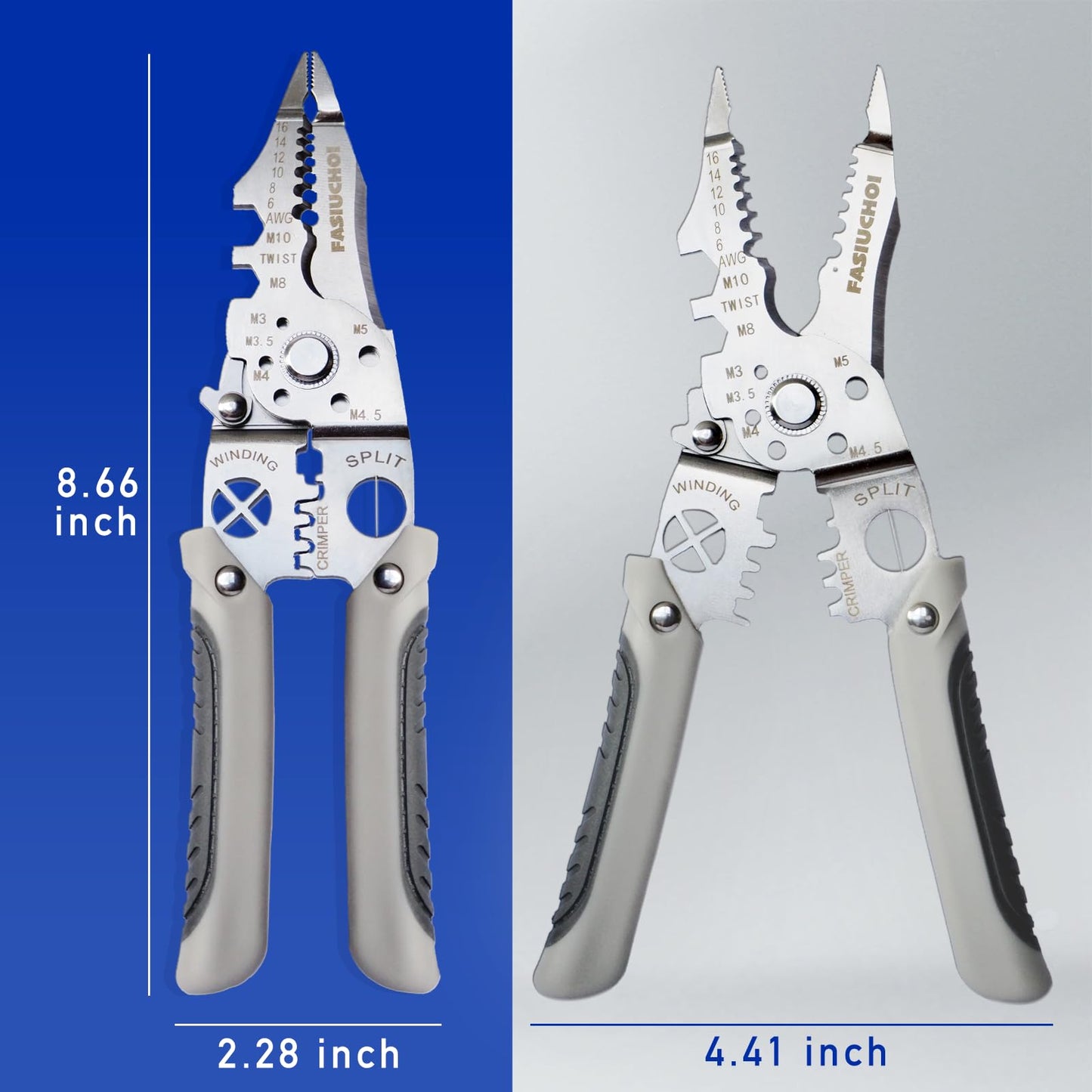 Multi-function Wire Stripper Tool Electrical, 9-in-1 Wire Cutter & Wire Crimping Tool, Adjustable AWG 6-16, Comfortable Grip and Refined Craftsmanship