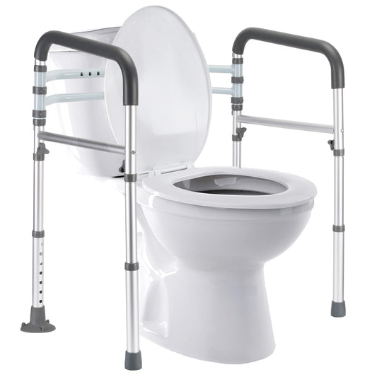 FSA/HSA Eligible Toilet Safety Rails, Adjustable Toilet Frame for Elderly, Seniors, Handicap & Disabled, Foldable Handicap Toilet Handles Fit Any Toilets (300 LB)