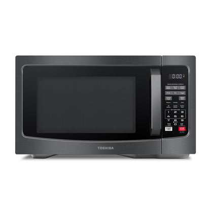 TOSHIBA EM131A5C-BS Countertop Microwave Ovens 1.2 Cu Ft, 12.4" Removable Turntable Smart Humidity Sensor 12 Auto Menus Mute Function ECO Mode Easy Clean Interior Black Color 1000W