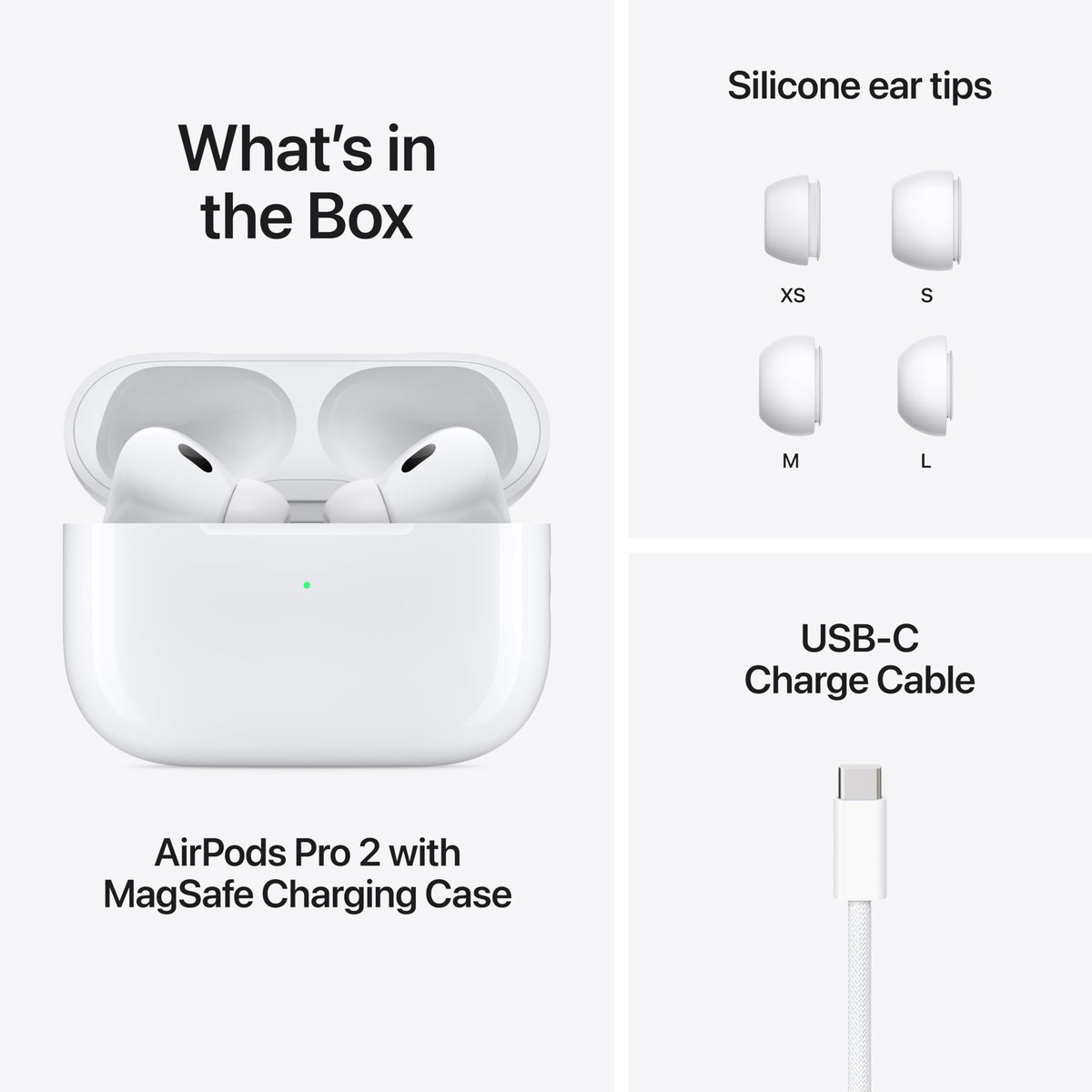 Apple AirPods Pro 2 Wireless Earbuds, Bluetooth Headphones, Active Noise Cancellation, Hearing Aid Feature, Transparency, Personalized Spatial Audio, High-Fidelity Sound, H2 Chip, USB-C Charging
