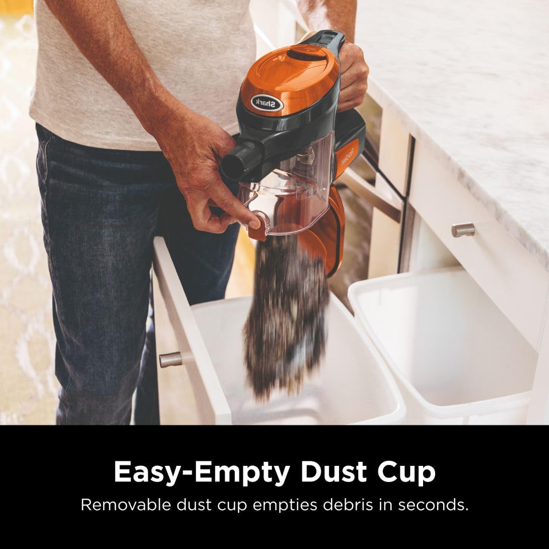 Shark Rocket Ultra-Light Corded Bagless Vacuum for Carpet and Hard Floor Cleaning with Swivel Steering (HV301), Gray/Orange